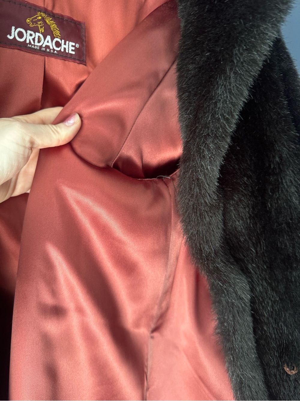 JORDACHE MOB WIFE Faux Fur Winter Jacket Old Money Button Front - Picture 6 of 11